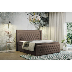 Čalouněná postel bez úložného prostoru VIERA 200x200 cm Hnědá