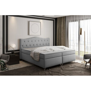Čalouněná postel bez úložného prostoru VIERA 200x200 cm Světle šedá