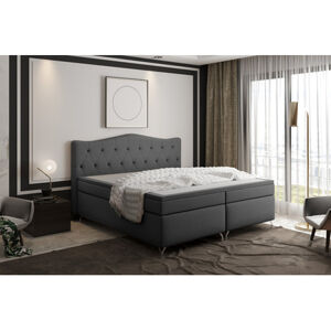 Čalouněná postel bez úložného prostoru VIERA 200x200 cm Tmavě šedá