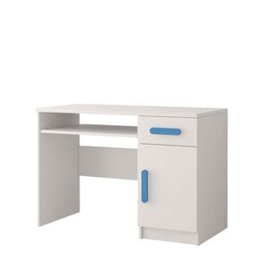 Počítačový stůl Smyk - bílá/modrá