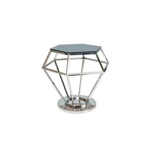 Konferenční stolek ROLEX sklo/stříbrná