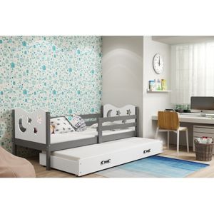 Dětská postel s výsuvnou postelí MIKO 190x80 cm Bílá Šedá