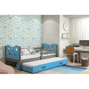 Dětská postel s výsuvnou postelí MIKO 190x80 cm Modrá Šedá