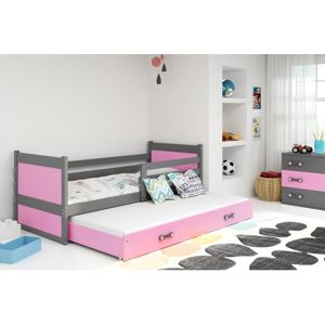 Dětská postel s výsuvnou postelí RICO 200x90 cm Ružové Šedá