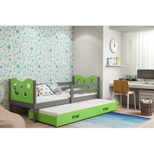 Dětská postel s výsuvnou postelí MIKO 190x80 cm Zelená Šedá