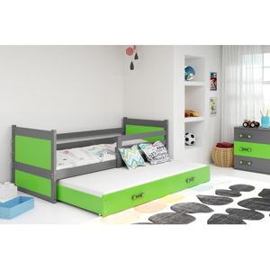 Dětská postel s výsuvnou postelí RICO 190x80 cm Zelená Šedá