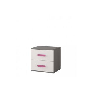 Noční stolek Smyk II - šedá/růžová