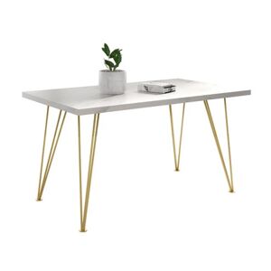Jídelní stůl SONIA II 160 cm - bílá/zlatá