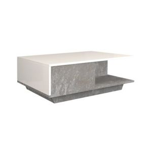 Konferenční stolek Denver beton/bílá lesklá