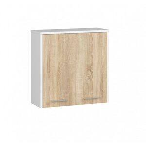 Koupelnová závěsná skříňka FIN W60 2D-sonoma/bílá