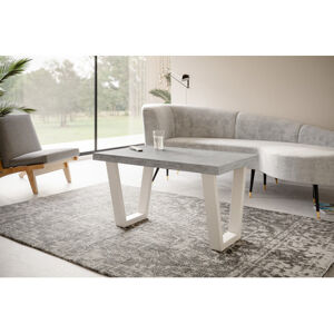 Konferenční stolek LOFT TRAPEZ 100x60 cm Bílá Šedá