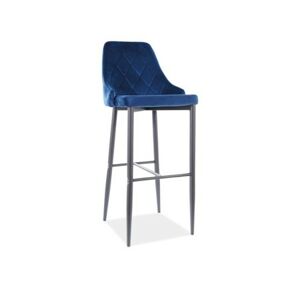 Barová židle TRIX -černá/modrá