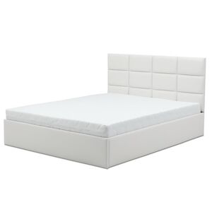 Čalouněná postel TORES II s matrací rozměr 160x200 cm - Eko-kůže Bílá eko-kůže Bonelová matrace