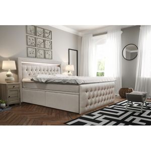 Čalouněná postel CESAR včetně úložného prostoru 180x200 Bílá