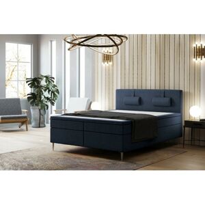 Čalouněná postel Brooklyn 200x200 cm Tmavě modrá