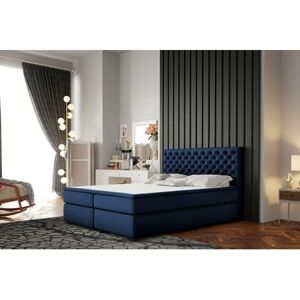 Čalouněná postel Chester 160x200 cm Tmavě modrá
