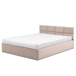 Čalouněná postel MONOS bez matrace rozměr 160x200 cm Bílá eko-kůže Taštičková matrace