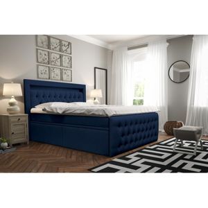 Čalouněná postel CESAR včetně úložného prostoru 160x200 Modrá