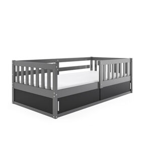 Dětská postel SMART 80x160 cm Šedá - černá