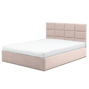 Čalouněná postel TORES bez matrace rozměr 160x200 cm Bílá eko-kůže Taštičková matrace