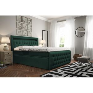 Čalouněná postel CESAR včetně úložného prostoru 160x200 Zelená