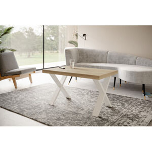 Konferenční stolek LOFT X 120x70 cm Bílá Dub sonoma